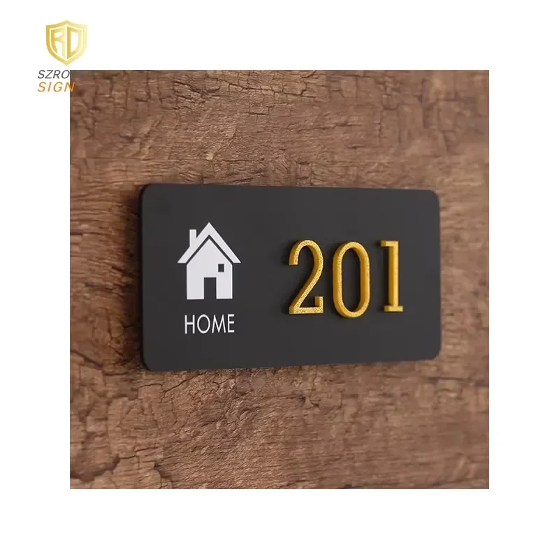 Hotel Signage Address Number Sign Plate Wood Led Illuminated House Number Signs Door Number Plaque