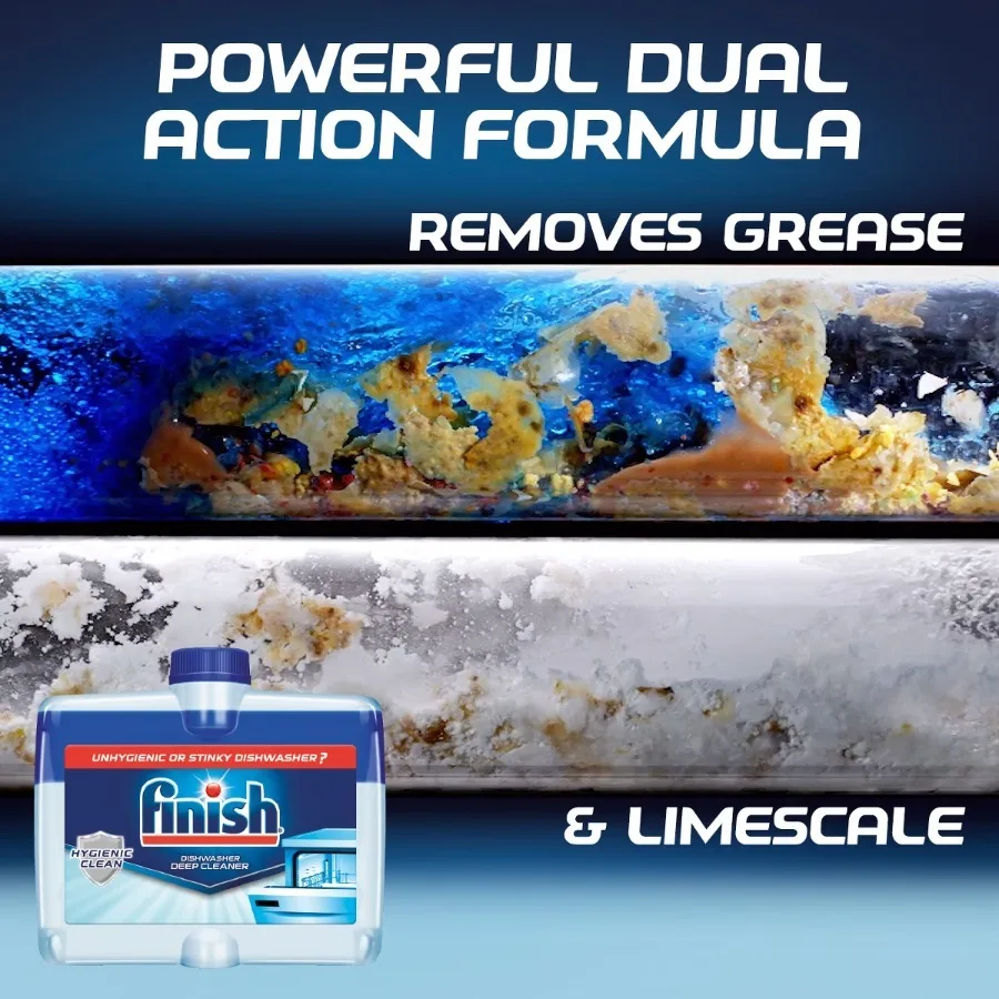 8.45 fl oz Hygienic Liquid Dishwasher Cleaner, Effective Against Grease and Limescale for Dishwasher Deep Clean Maintenance