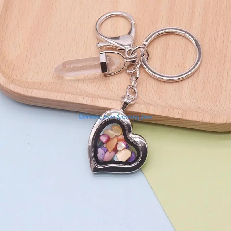 573B Scratch Proof Keychain Natural Stone Composite Structure Long Time Use