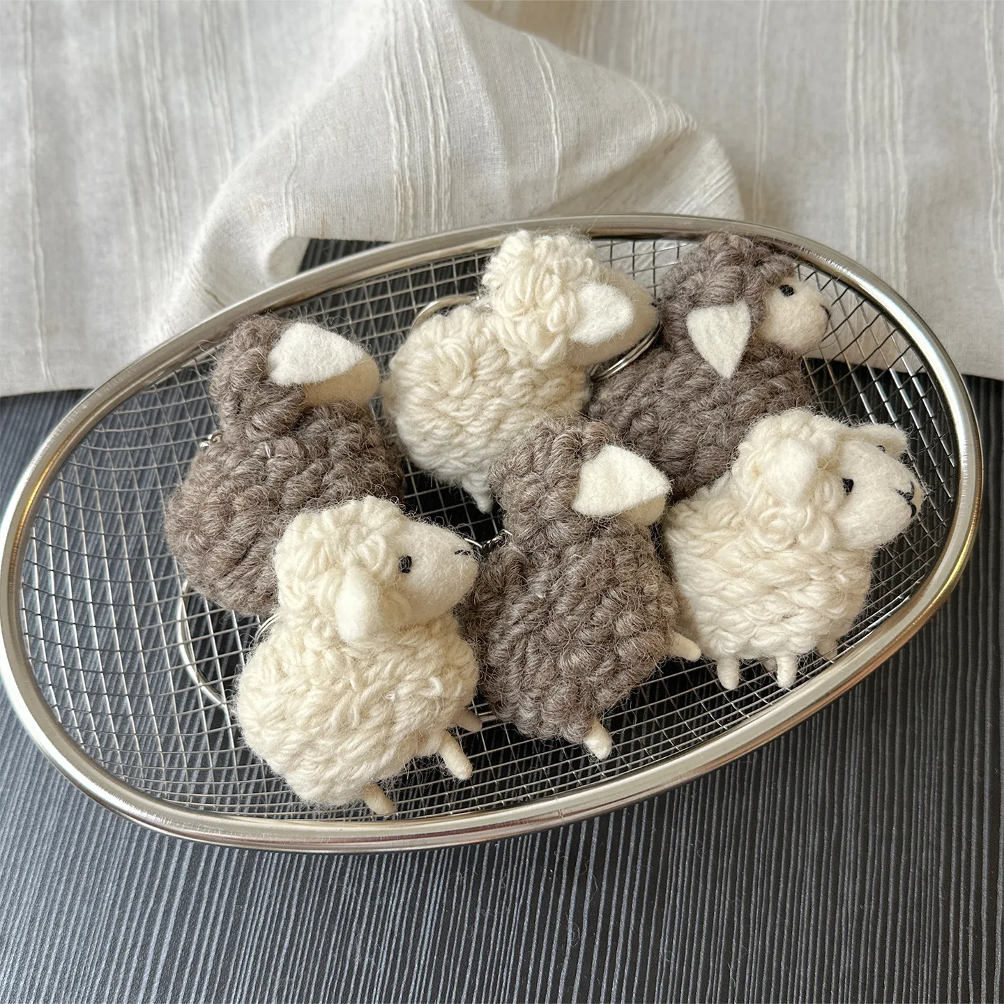 Nepal Handmade Wool Felt Products Sheep Couple Pendant Cute Keychain Bag Decorations Gift Exquisite Merchandise Hanging Ornament