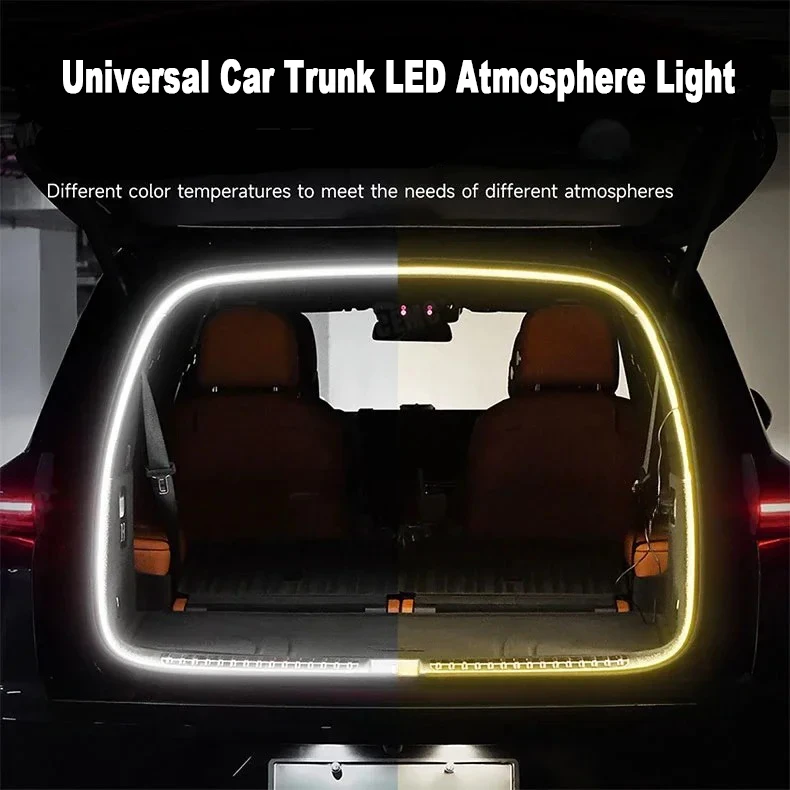 Car Trunk LED Light Universal Atmosphere Light Waterproof Inductive Lamp with Cigarette Lighter Lighting Decoration Accessories