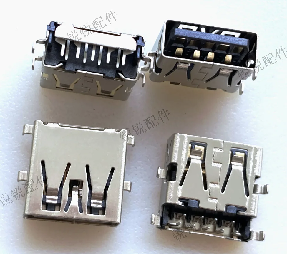 For short body USB3.0 A type female seat 9P sinking board USB data socket charging port 90 degrees straight plug, length 13MM