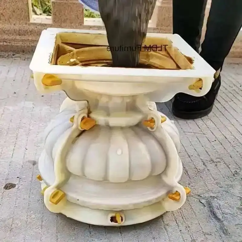 Light European Modern Home Cement Round Mold Flower Luxury Pot Molds Garden Decorative Flower Pot Thickened Large Concrete Mold
