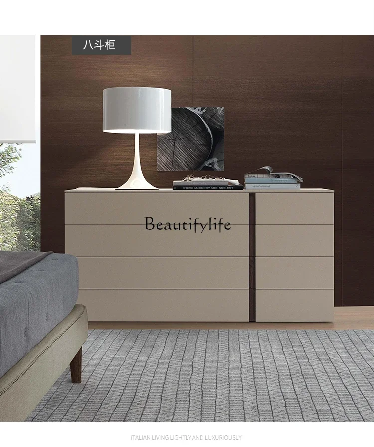 ls 04Italian minimalist paint chest cabinet living room bedroom bedside storage drawer storage cabinet