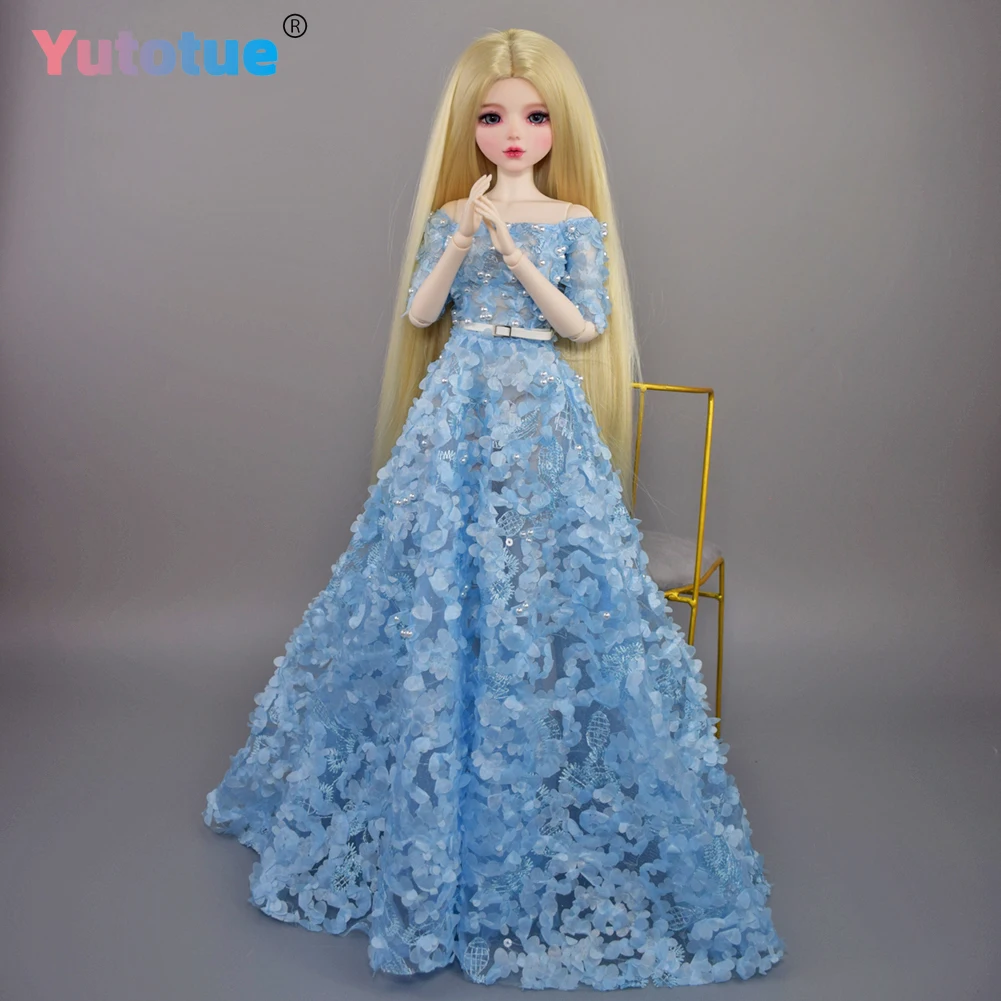 YUTOTUE 56cm Height Female Doll Toy Elegant Long Dress Shoes Blonde Straight Wigs BJD Doll Lifelike