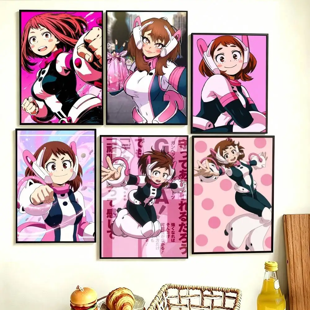 Ochaco Uraraka Japanese Anime  Poster Perfect Space Sticker Self Adhesive for Office Home Theater Wall Art Decor Fancy Gift