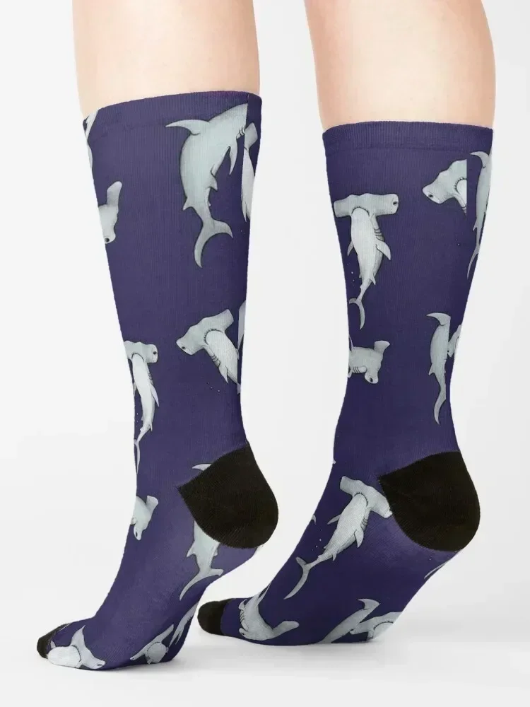 Hammerhead Sharks Blue Socks hiking gifts japanese fashion heated Man Socks Women's
