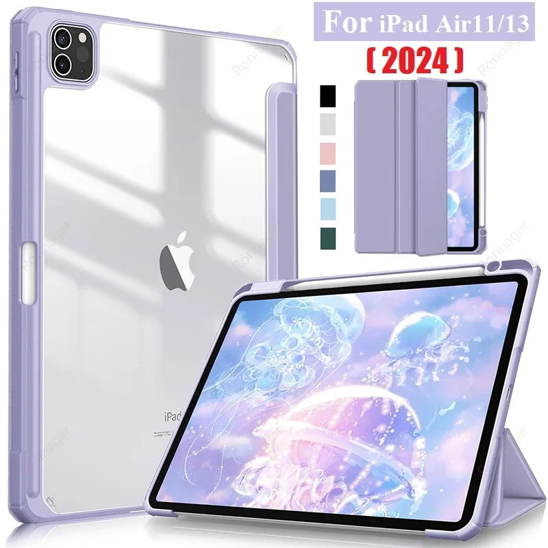 

With Pencil Holder Case for iPad Air 6th Generation 11 Inch Case M2 2024 Ipad 10th Gen Air4 5 Gen 10.9'' 10.2'' 9th 8th 7th Case