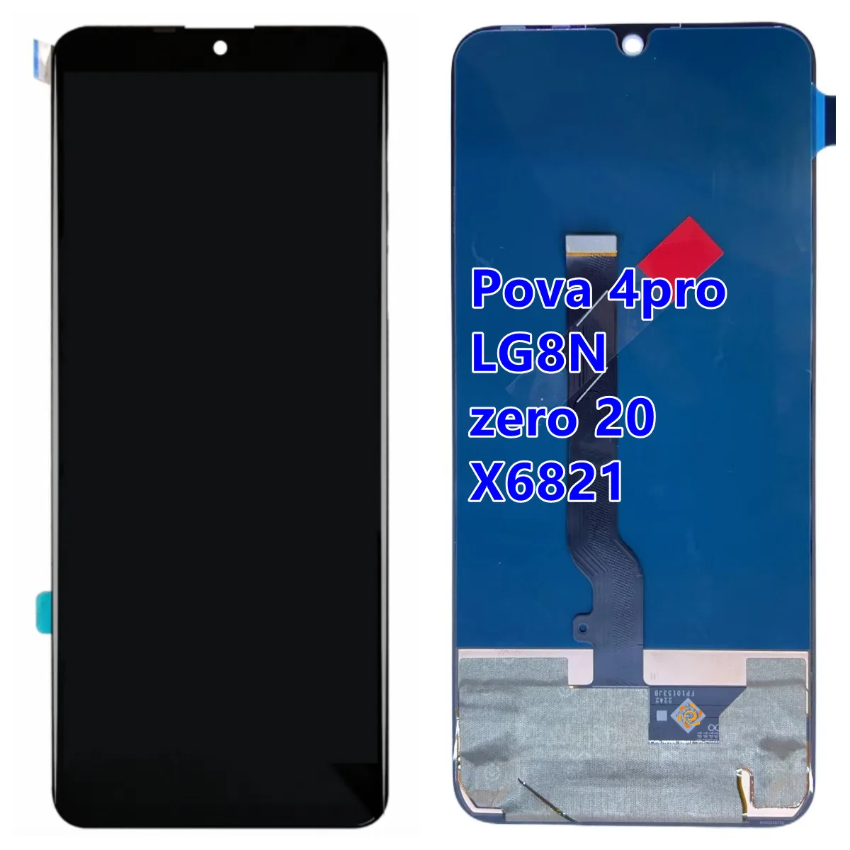 New Tested AMOLED / TFT  6.7  For Infinix Zero 20 X6821 LCD Display Touch Screen Digitizer Assembly Replacement / With Frame