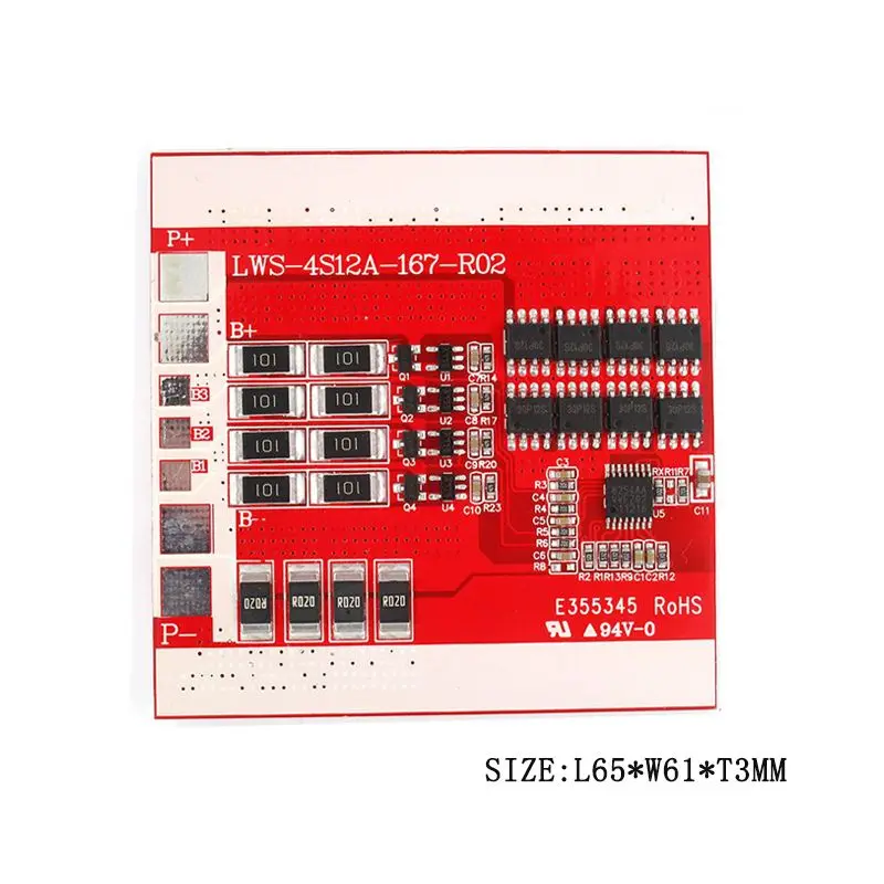 LWS 3S 4S 12A 11.1V 14.8V 18650 Lithium Li-ion LFP Lifepo4 Battery Management System PCBA Board PCM 4S BMS With Balance