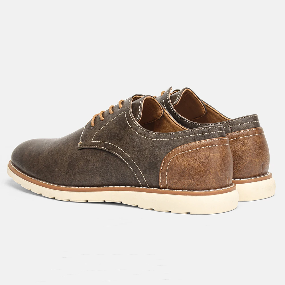 Men's Casual Shoes Contrast Stitching Shoes For Man Casual Style Man Shoes Light-Colored Segmented Sole Derby Style