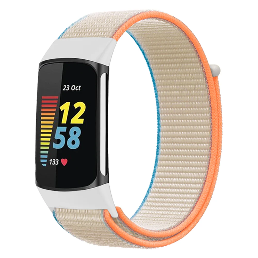 Bracelet pour montre intelligente Fitbit Charge 5, accessoires de sport, bracelet à boucle en nylon