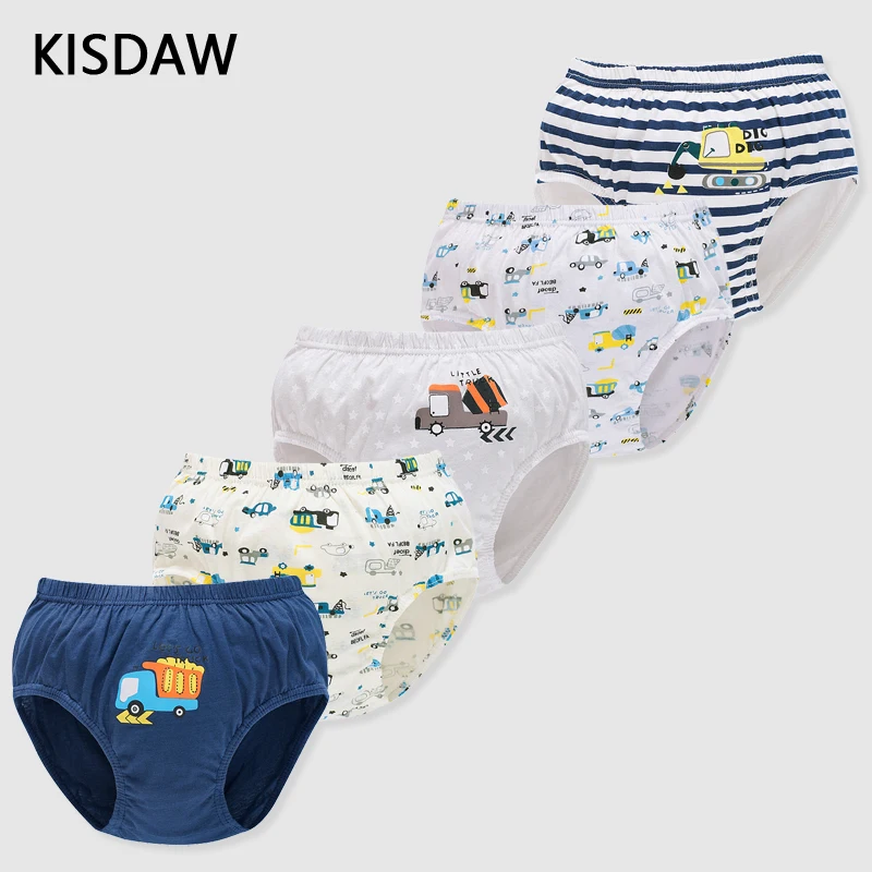 5 Pcs/Lot Children Underwear Boys Comfortable Cotton Kids Triangle Underpants Car Cartoon Briefs For Boys Aged 2 To 14