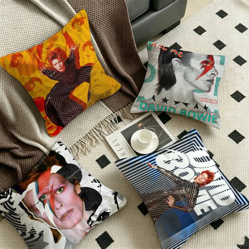 Retro Singer D-David B-Bowie Pillow Cushion Cover Pillowcase Living Room Sofa Home Decor Customized
