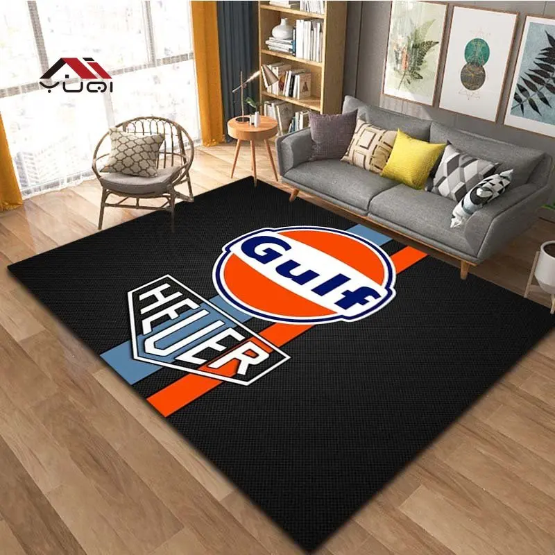 Gulf Racing Car Living Room Carpet Coffee Table Floor Mat Study Bedroom Bedside Home Decoration Non-slip Floor Mat 15 Sizes