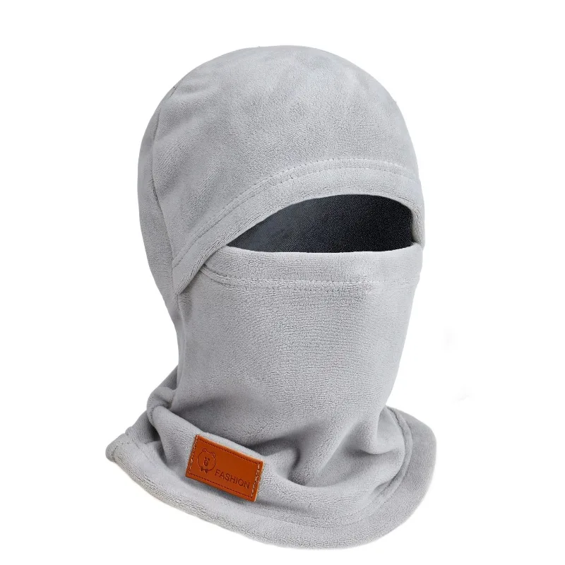 قبعة شتوية لركوب الدراجات الكهربائية للرجال، قناع مقاوم للرياح، مبطن بالصوف، وشاح سميك مقاوم للبرد، أغطية رأس متكاملة
