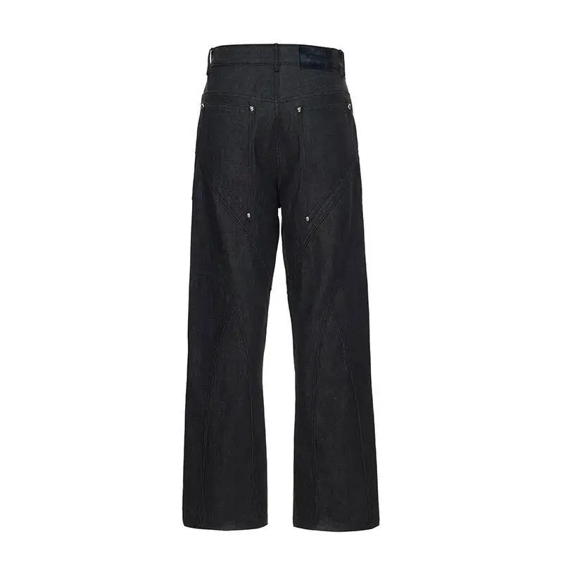 LUZHEN 2026 New Fashion Embroidery Pattern Straight Casual Jeans Men's Original Niche Design Wide Leg Denim Pants Male JY6928