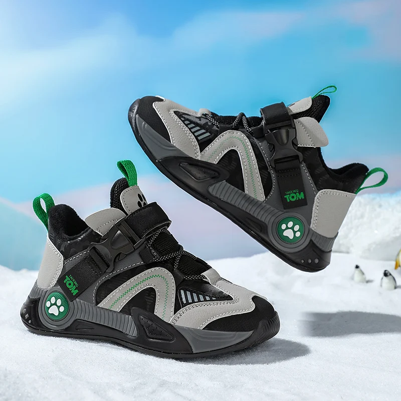 أحذية رياضية كاجوال للأطفال للخريف والشتاء أحذية قطنية دافئة للأطفال أحذية رياضية خارجية مقاومة للماء ومضادة للانزلاق أحذية شتوية #3