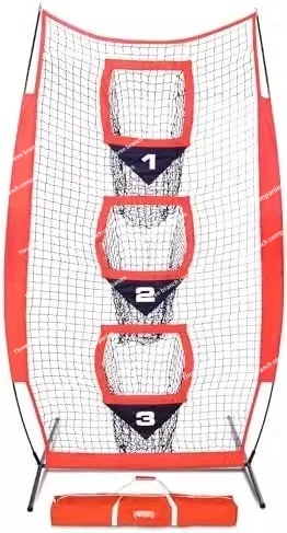 

Portable training vertical target net with hole training net