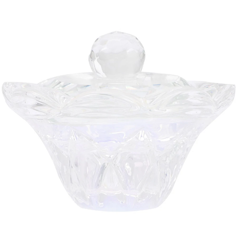 كوب كريستال مانيكير طبق شفاف كوب زجاجي مدمج لخلط مسحوق الأكريليك وأداة تنظيف فن الأظافر السائلة استخدام موثوق #6