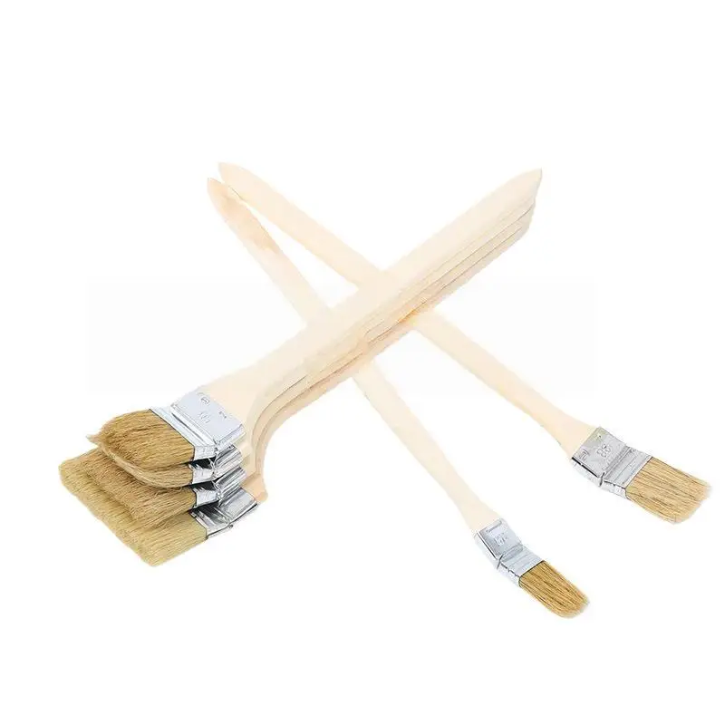 Long Handle Bent Paint Brush Mixed Fiber Bristle Thickened Wear Resistant Paintbrush For DIY Ship Construction Corner Painting