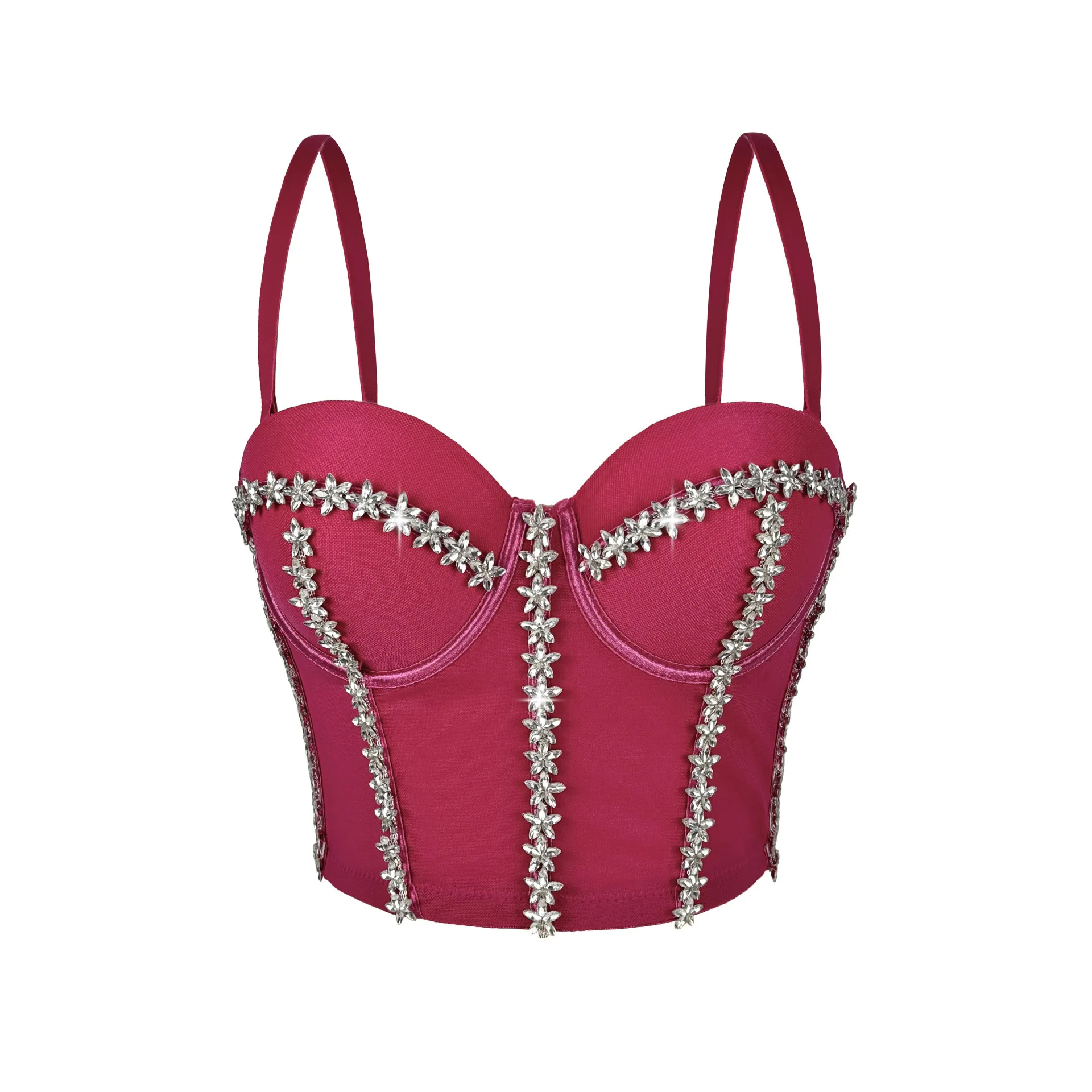 

Starry Diamond Fishbone Bustier Slimming Corset Top for Women, Stage Performance Camisole Vest , Sexy Bodycon Shirt for Parties