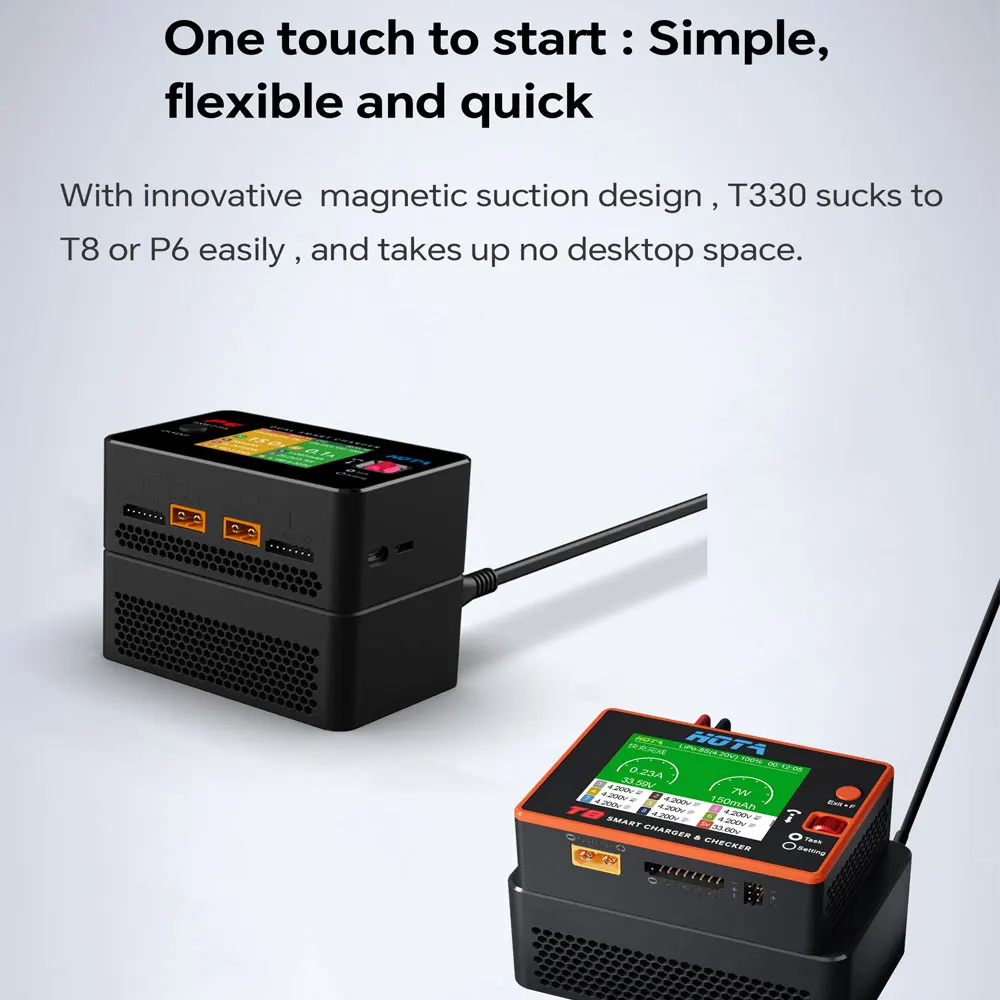 HOTA T330 Gallium Nitride GaN Power Adapter 330W GaN+SiC AC 100-240V 50-60Hz Small Size High Power Pro Accessories RC