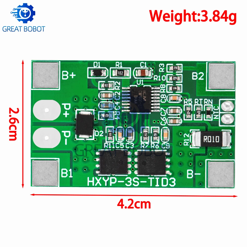 BS 3S 10A Li-ion Lithium Battery 18650 Charger PCB BMS Protection Board 12V 11.1V 12.6V Prevent overcharge