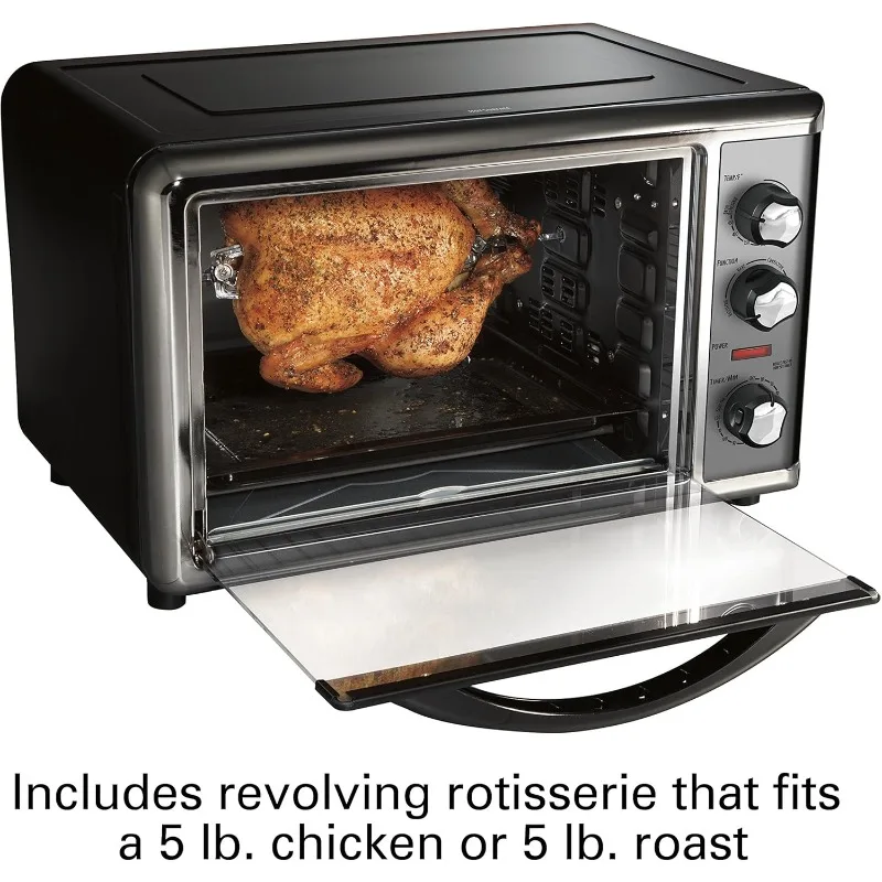 31107D Convection Countertop Toaster Oven with Rotisserie, Extra-Large, Black and Stainless