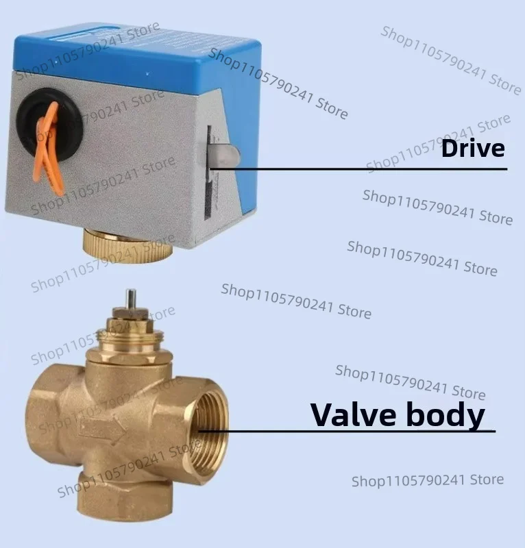 Electric Two Way Solenoid Valve DN20 Brass Fan Coil Normally Closed Motorized Water Cooled Valve For HVAC System