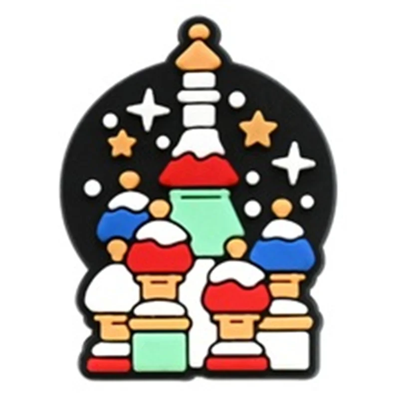 Russian Cultural Cartoon Shoe Accessories Footwear Ornaments Chamomile Brown Bears Nesting Dolls Clasp Flag Design