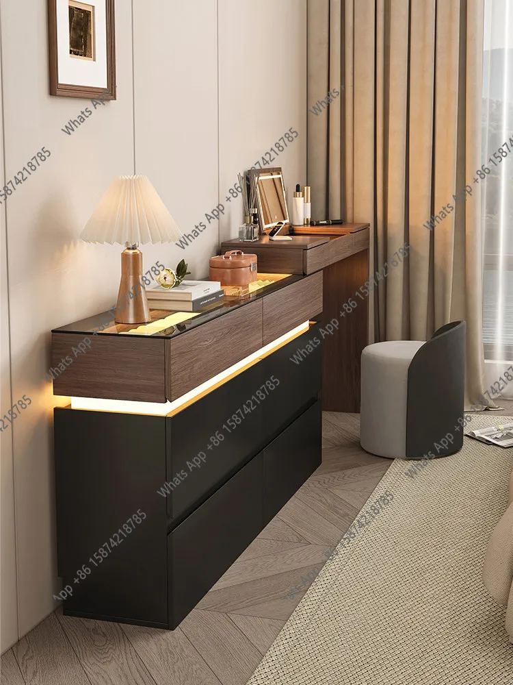 

Mn Modern Simple Bedroom Makeup Table Dresser Bay Window Corner Storage Chest Small Apartment Solid Wood Table