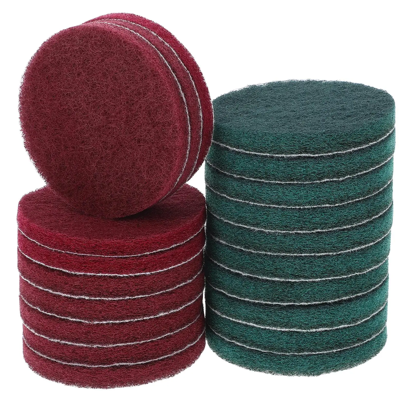 20Pcs Scouring Pads Reusable Round Discs for Drill Brush Attachment Suitable Glass Ceramics Stainless Steel Kitchen Supplies