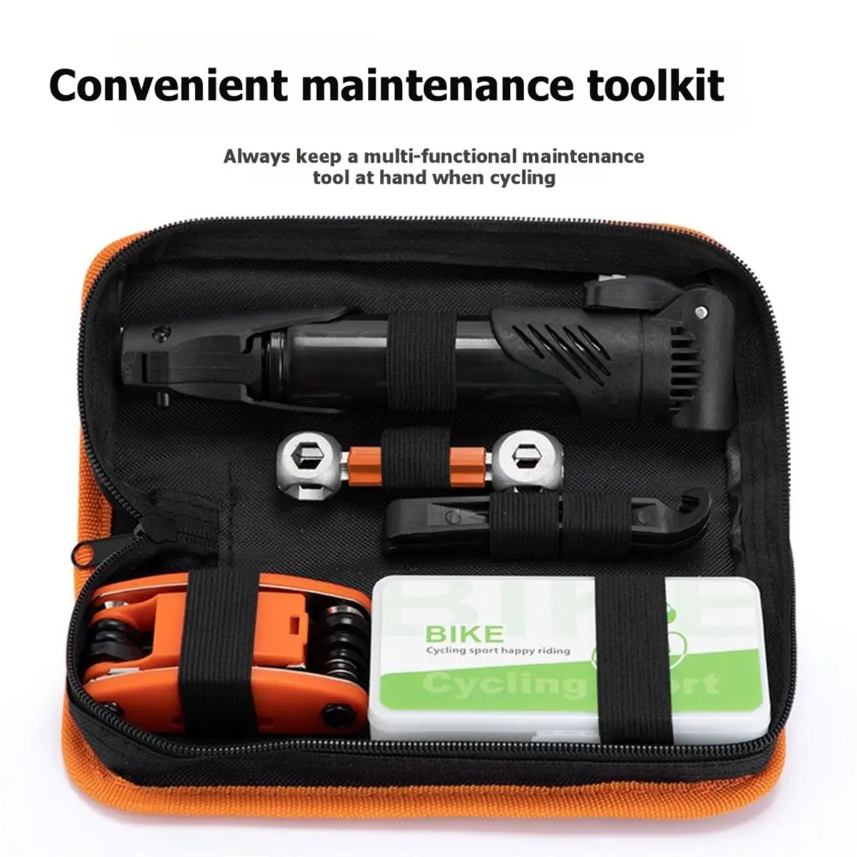 giftnew 35-Piece Bike Repair Kit with 80 PSI Pump for Mountain/Road Bikes - Includes Tire Patches, Levers, Hex Wrenches