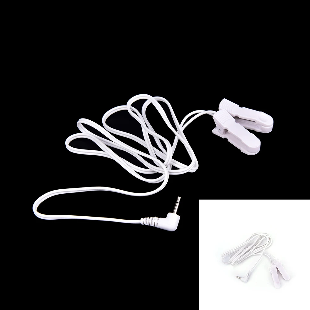 Electrode Lead Wires with 2 Ear Clips for Tens Therapy Machine Massager 2.5mm