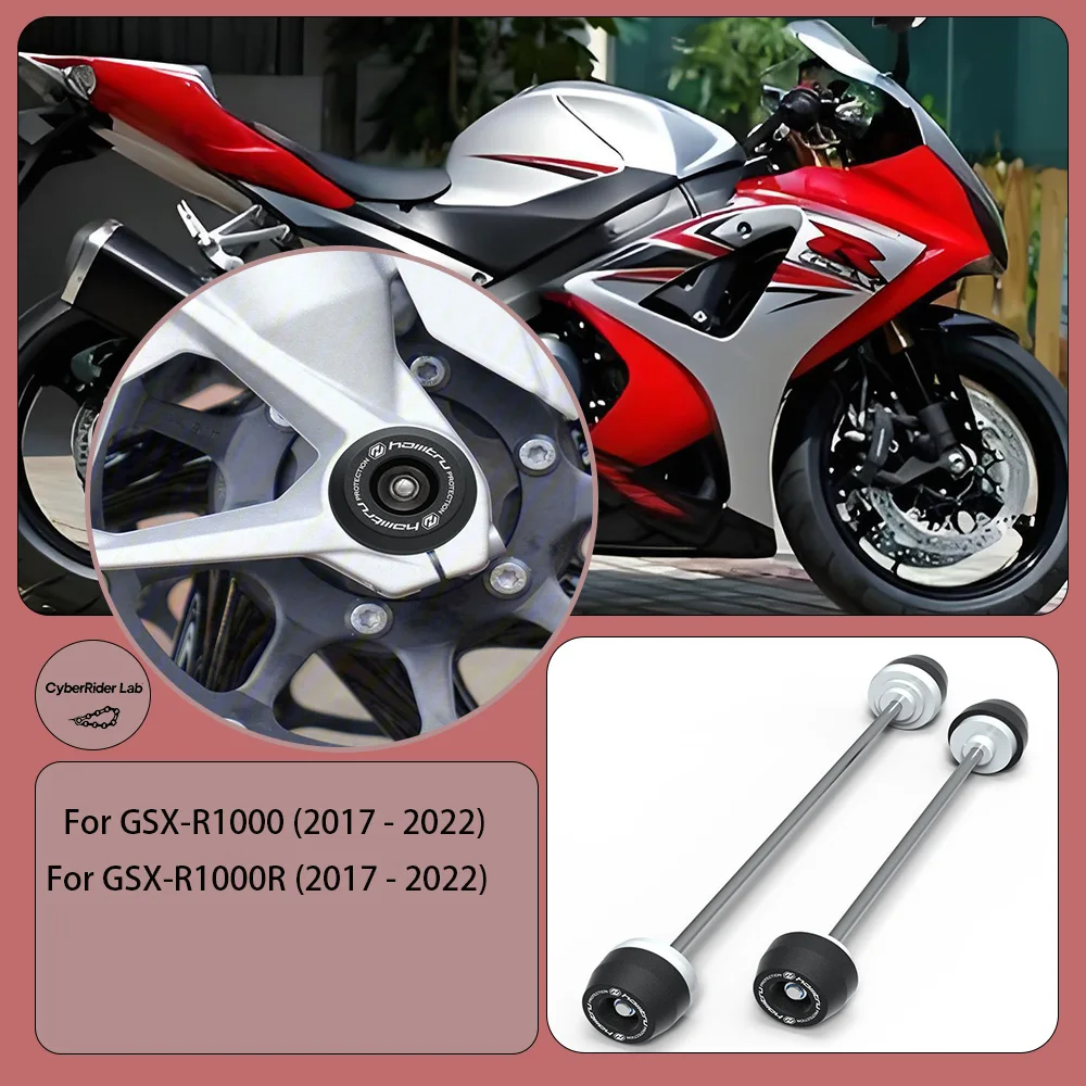 

For Suzuki GSX-R1000R 2023 Front/Rear Wheel Spindle Anti-Fall Protectors - Motorcycle Crash Guards Back to School Rider Gift​