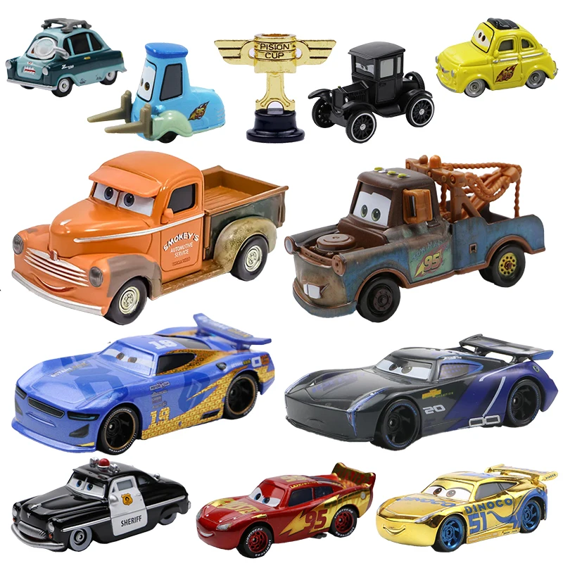 Disney-Voitures Pixar en métal pour enfants, camion de pompiers McQueen, Jackson Storm, modèle de voiture 1:55, jouets pour garçons, cadeau pour