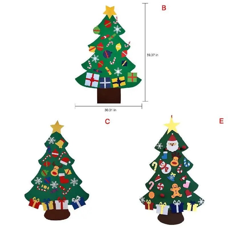 DIY fieltro árbol de Navidad artesanía educación ornamento Kit decoración para niños