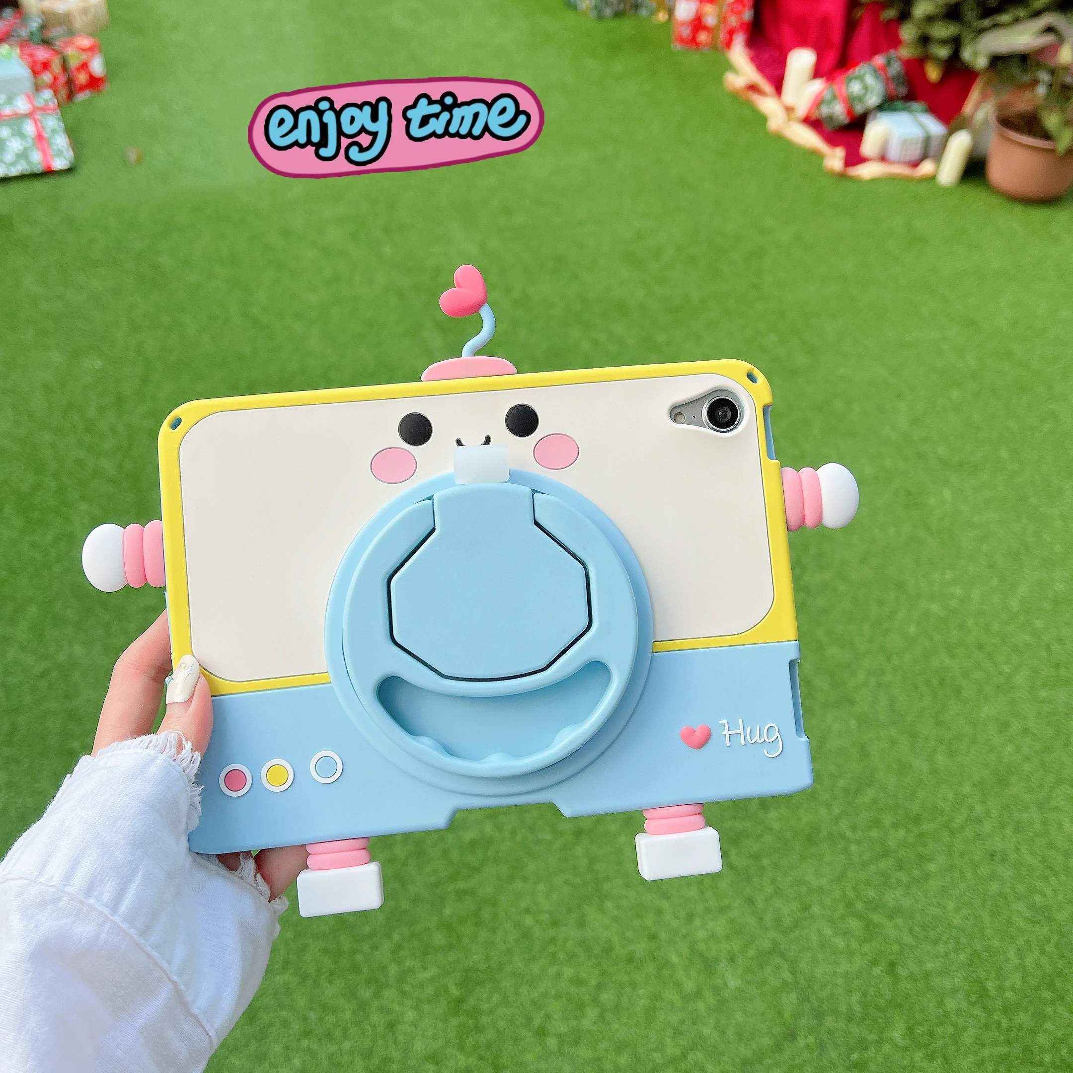 

Stand Case for VIVO Pad Air 2023 11.5 inch With 360 Rotatable Handle Grip Silicone Cover Kids Cute Funda Tablet Shell Shockproof