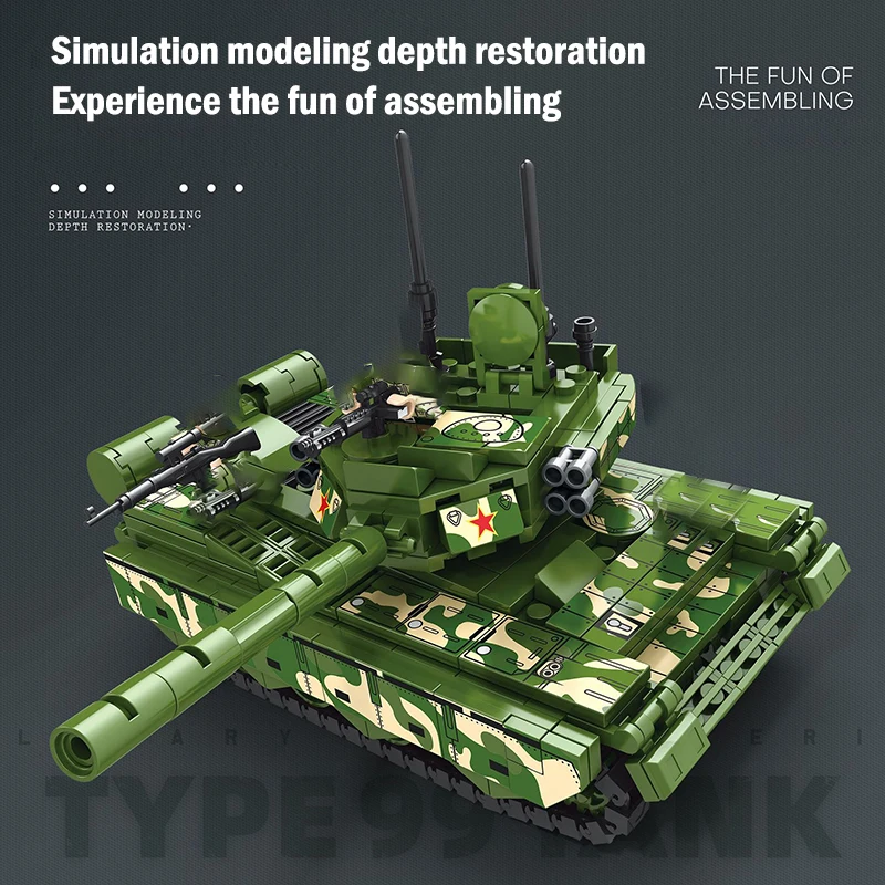 دبابة بنّاية عسكرية طراز Tiger M1A2 الدبابات الثقيلة 99A WW2 ألعاب أطفال للأولاد نموذج تجميعها لعبة أطفال هدية للبالغين