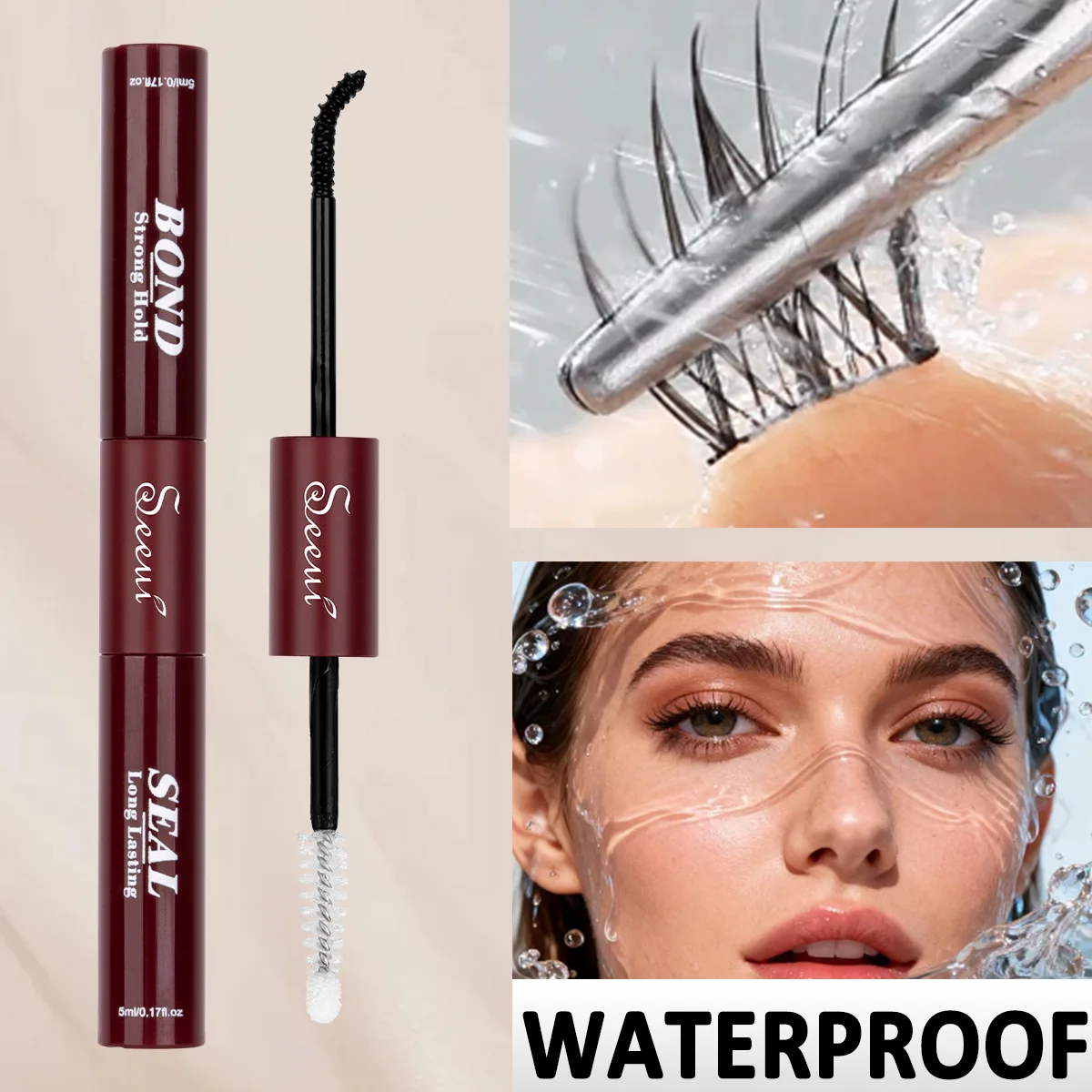 Wimpernkleber Lash Bond and Seal Wimpernkleber für empfindliche Augen Starker Halt Wimperncluster-Klebstoff 2 in 1 (5ml+5ml) – Detail 1