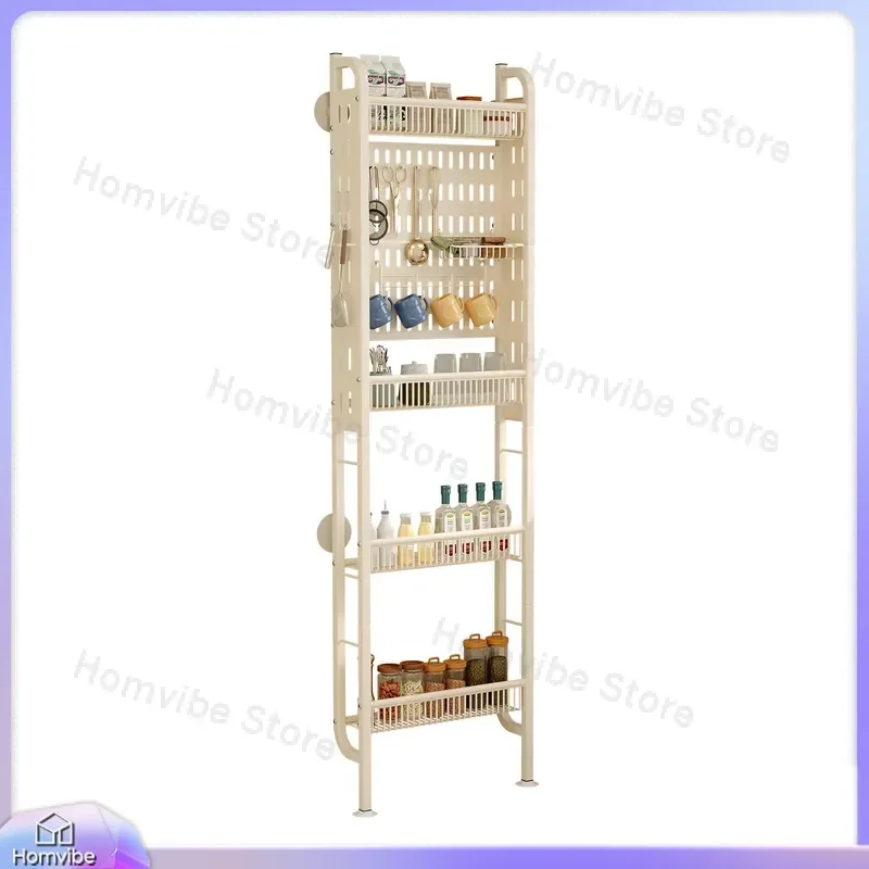 Ultra Narrow Shelf for Behind Bathroom Door Toilet Laundry Room Storage Floor Standing Rack with Perforated Board Organizer