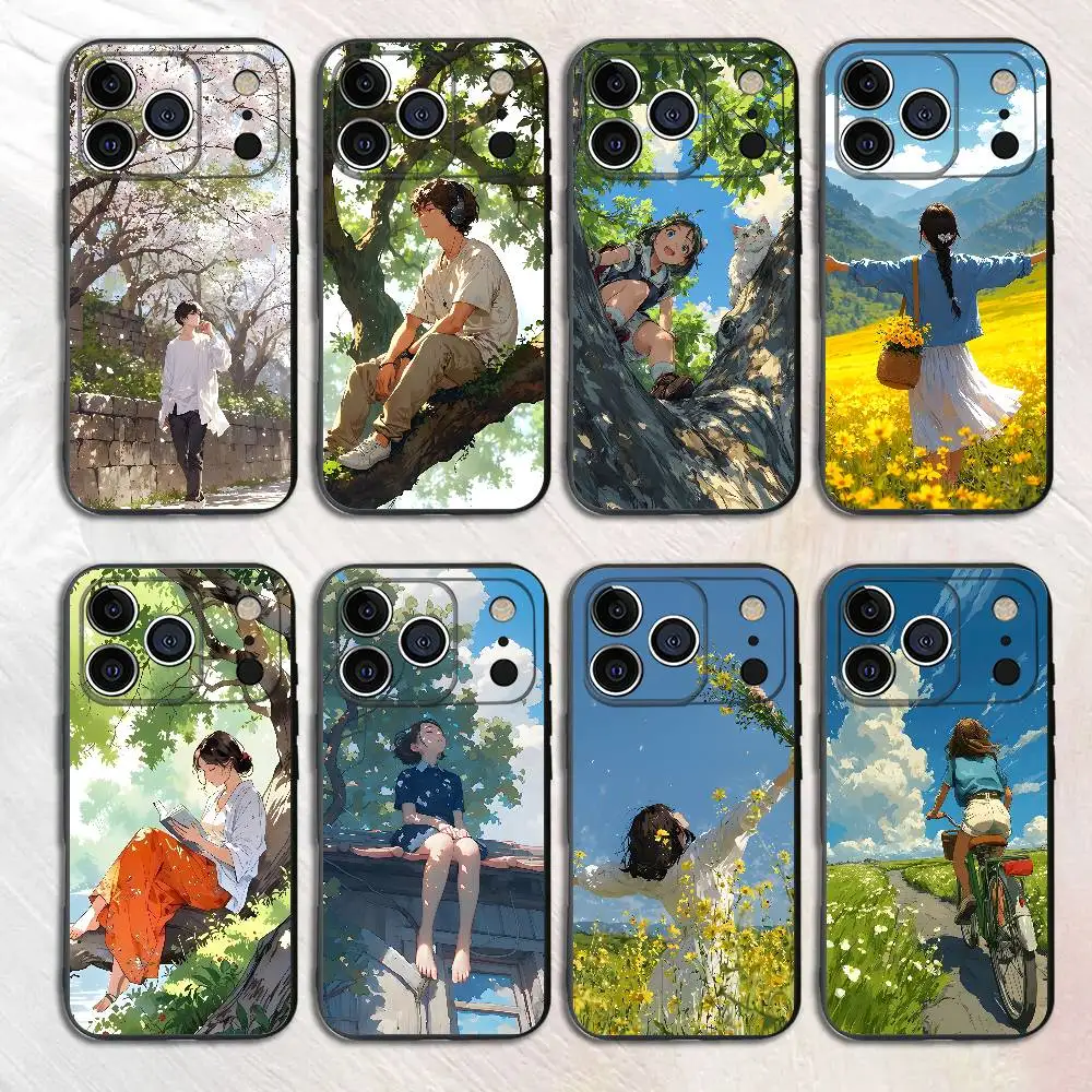 

Youth Vitality Warm Silicone Phone Case For IPhone 17 16 15 14 13 12 11 X XS Plus Pro Max Shockproof Soft Cover