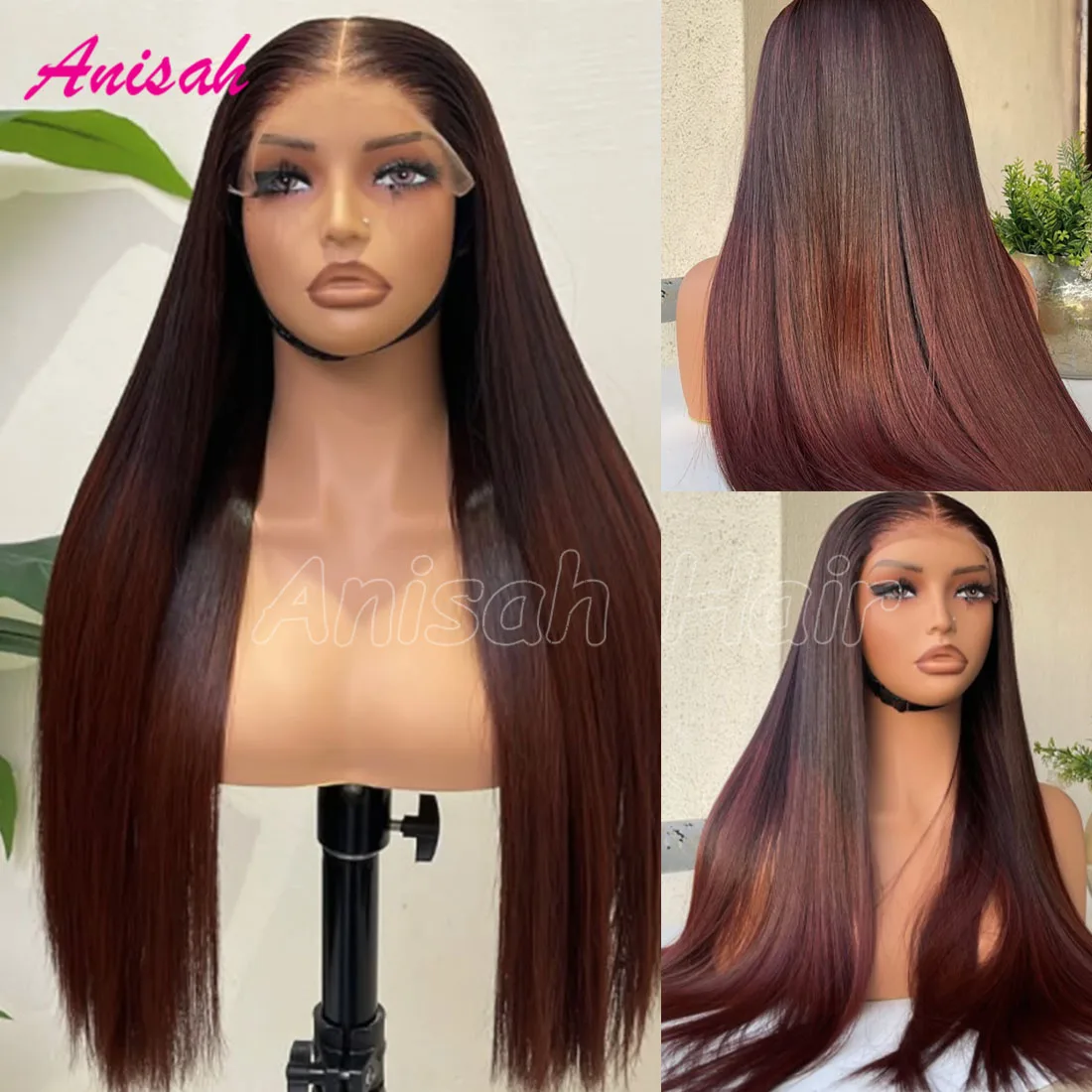 البرازيلي مستقيم الدانتيل الباروكة أمامي شعر الإنسان العظام مستقيم الدانتيل الجبهة باروكة من شعر طبيعي غلويليس الدانتيل إغلاق شعر مستعار للنساء السود #1