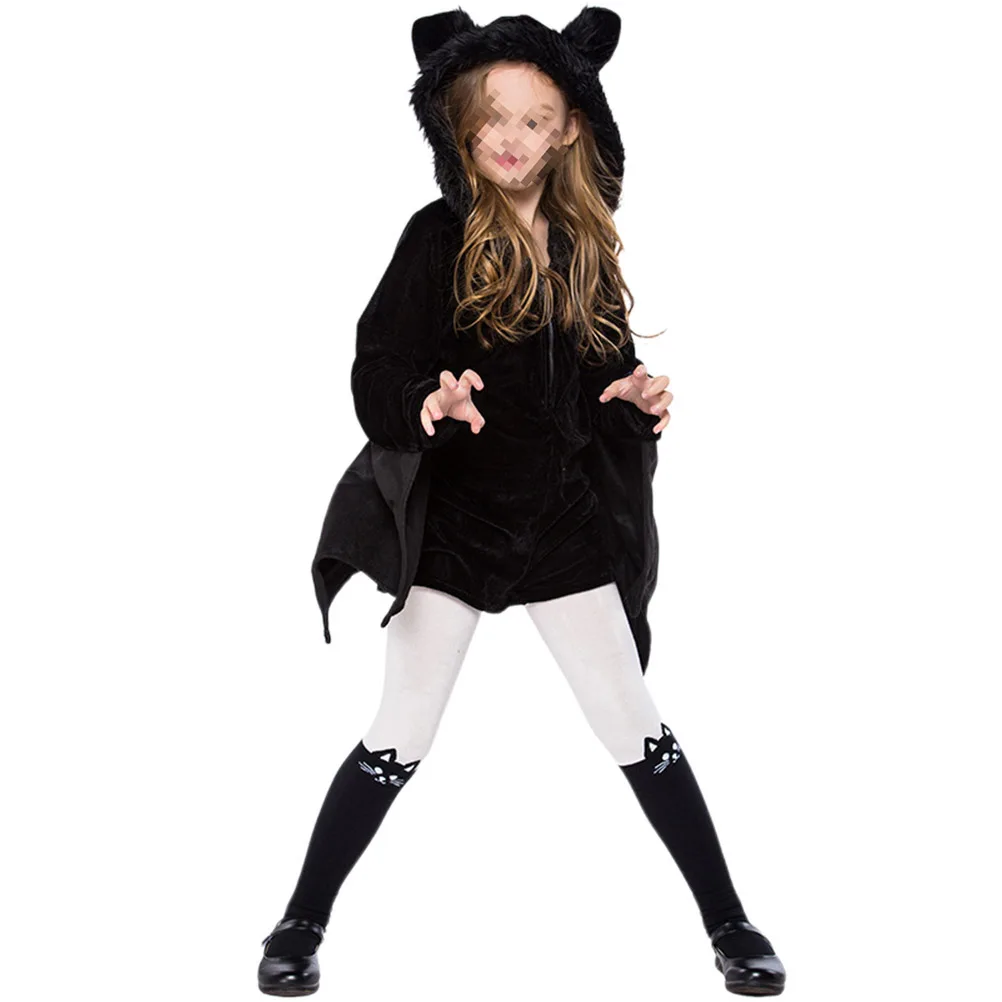 

Halloween Bat Costume Outfit Polyester Cosplay Masquerade Stage Performance Dress Up Girls Costume Accessories