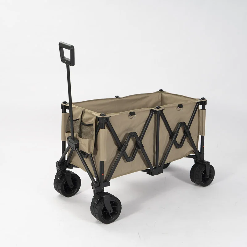 Oeytree Steel Frame Portable Outdoor Foldable Four-Wheel Garden Cart Eco-Friendly Adjustable Design for Camping Hiking Shopping
