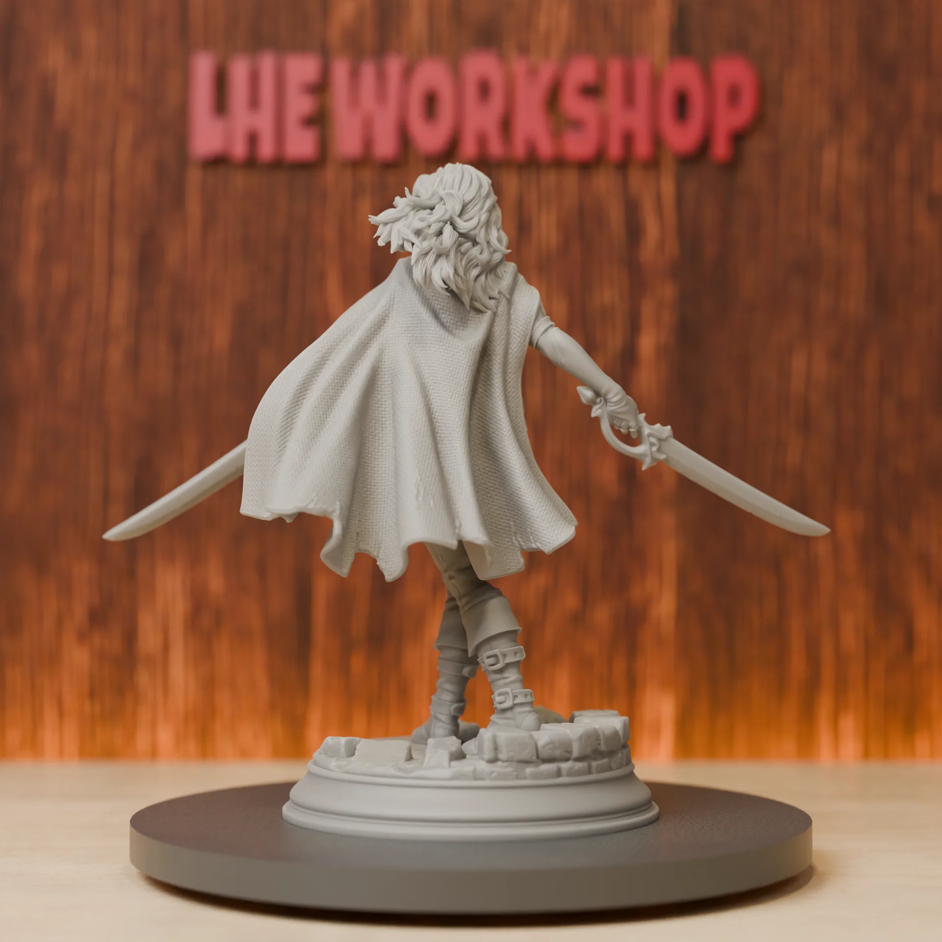 Human Female Rogue/Assassin with Dual blades Miniatures | 28mm-75mm | Resin 3D Printed DND Pathfinder Mini | Unpainted Grey