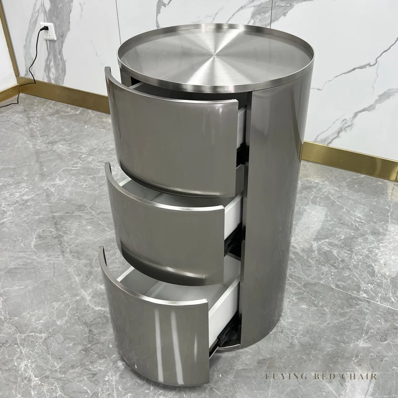 

Hair Salon Tool Cabinet Special Storage Stainless Golden Beautify Steel Cabinet Table Rack Barbershop Hair Display Cabinet