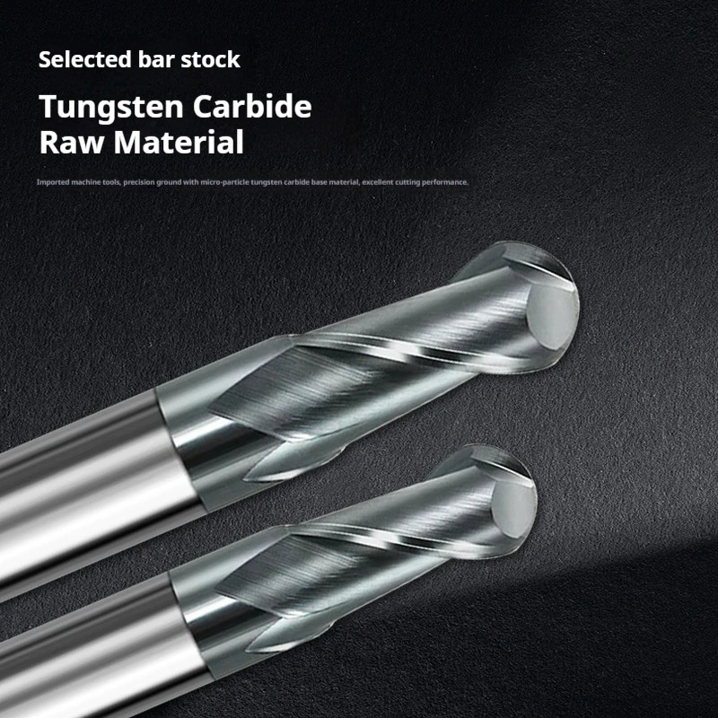 2 Flute HRC70 Ball Nose End Mill Coated Tungsten Carbide CNC Milling Cutter for Stainless Steel R0 5 2 4 6 8 10 12mm