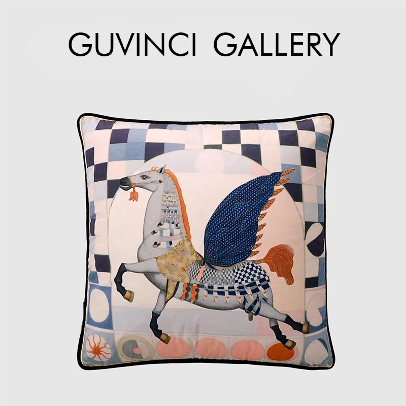 

GUVINCI H стиль цирковая наволочка с принтом лошади конный стиль бархатная наволочка с рисунком 45x45 см 50x50 см 60x60 см